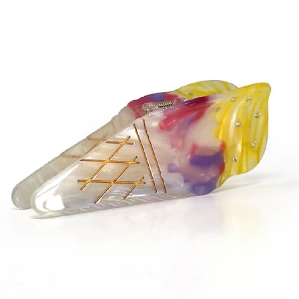 NWT Double Scoop Vanilla Ice Cream Cone Hair Claw Clip